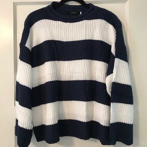NWT white & navy striped sweater